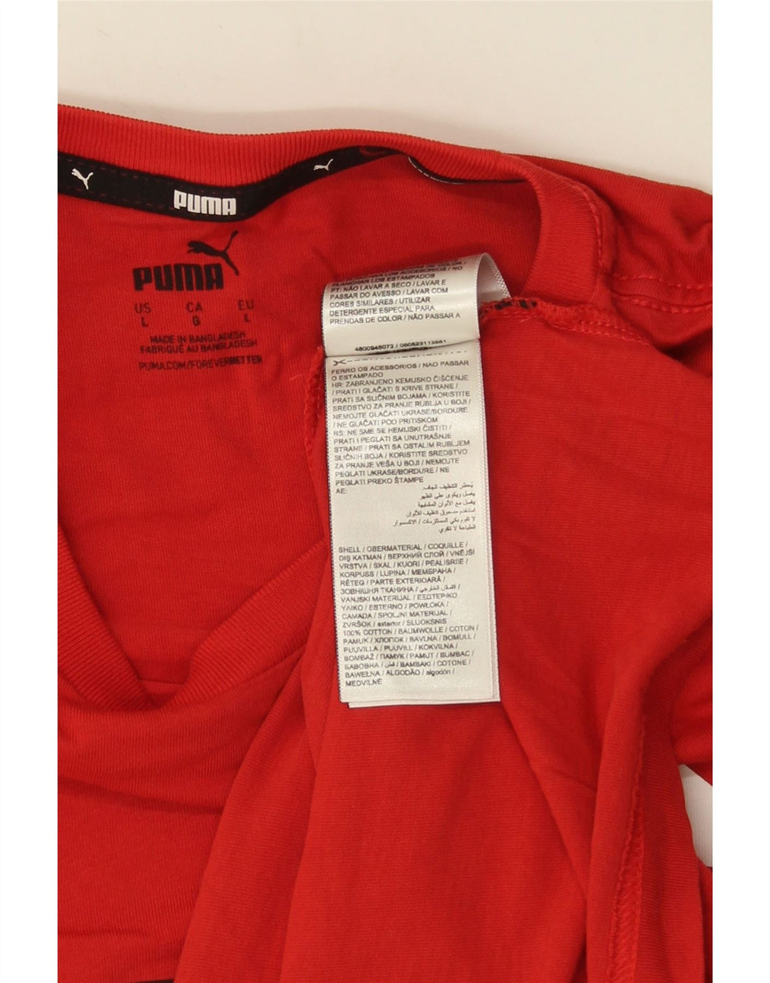 T-shirt grafica da uomo Puma Top grande in cotone rosso