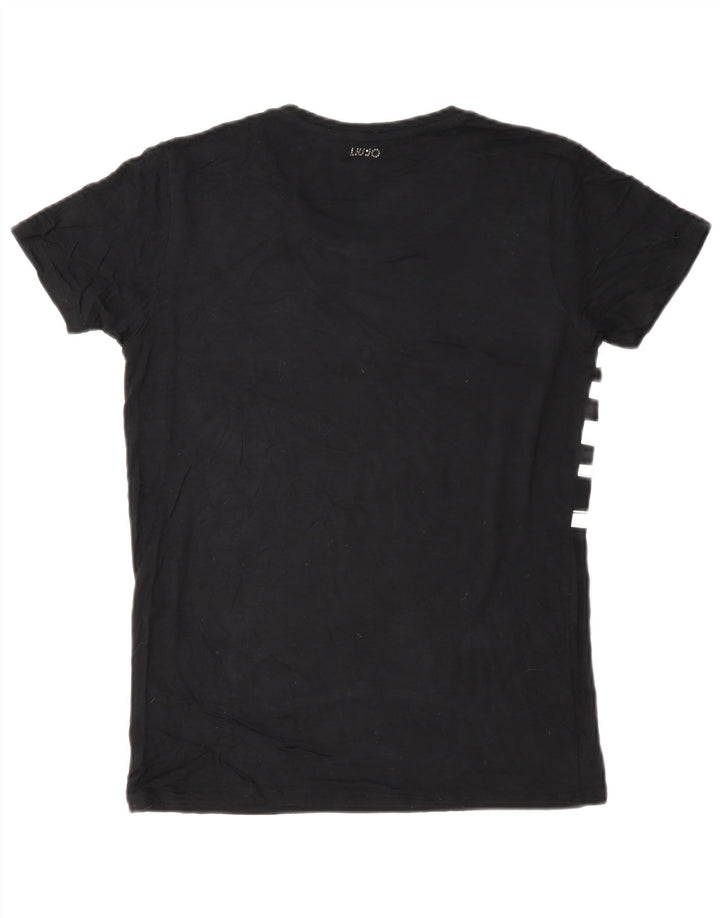 T-shirt grafica da donna Liu Jo Top UK 12 Medium Nero