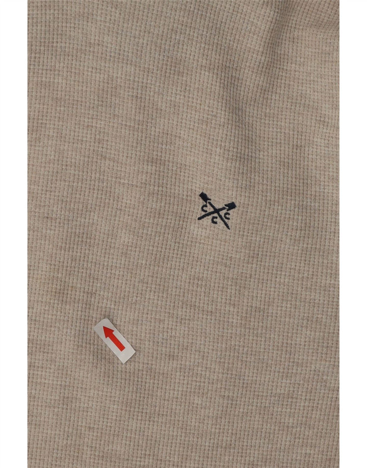 Crew Clothing Maglione con cappuccio da uomo piccolo in cotone beige