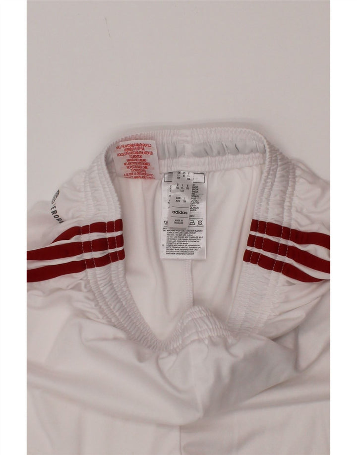 Pantaloncini sportivi Adidas Aeroready da ragazzo 11-12 anni in poliestere bianco