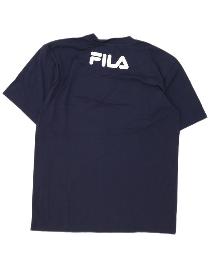 T-shirt grafica da uomo Fila Top in cotone blu navy medio