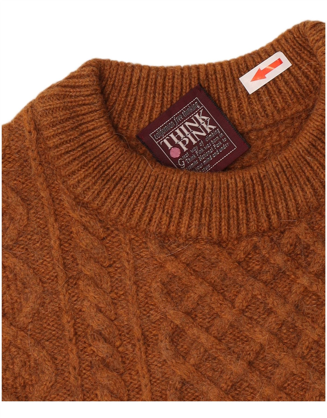 Maglione maglione girocollo da uomo Think Pink IT 52 grande acrilico marrone