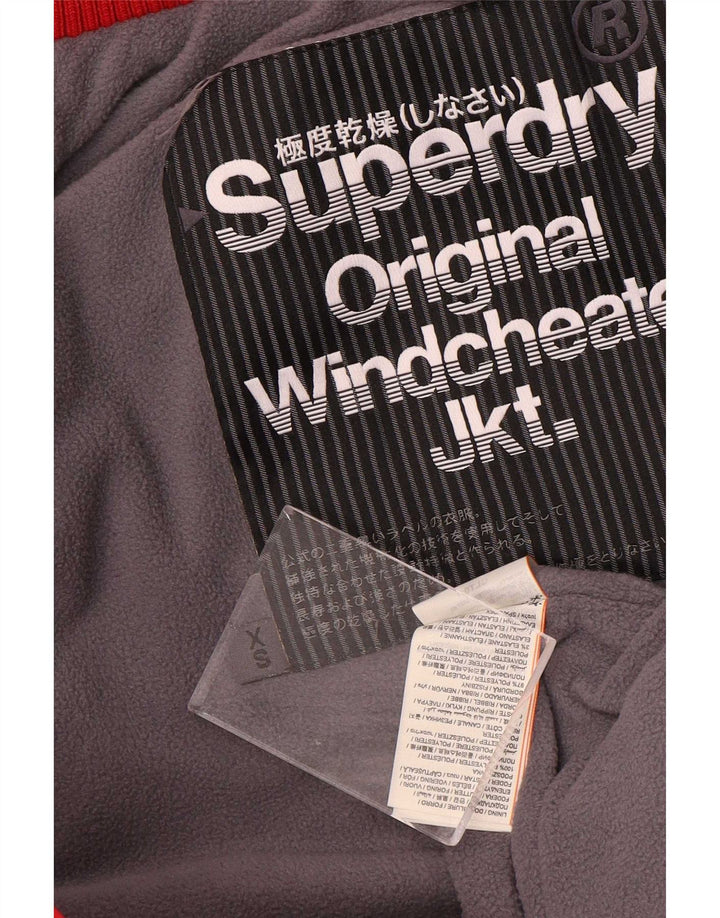 Giacca a vento con cappuccio da uomo Superdry Windcheater UK 34 XS poliestere rosso