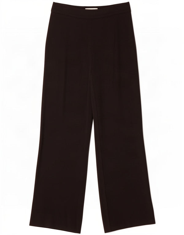 Pantaloni casual a gamba larga da donna Max Mara UK 14 Large W30 L30 Acetato nero