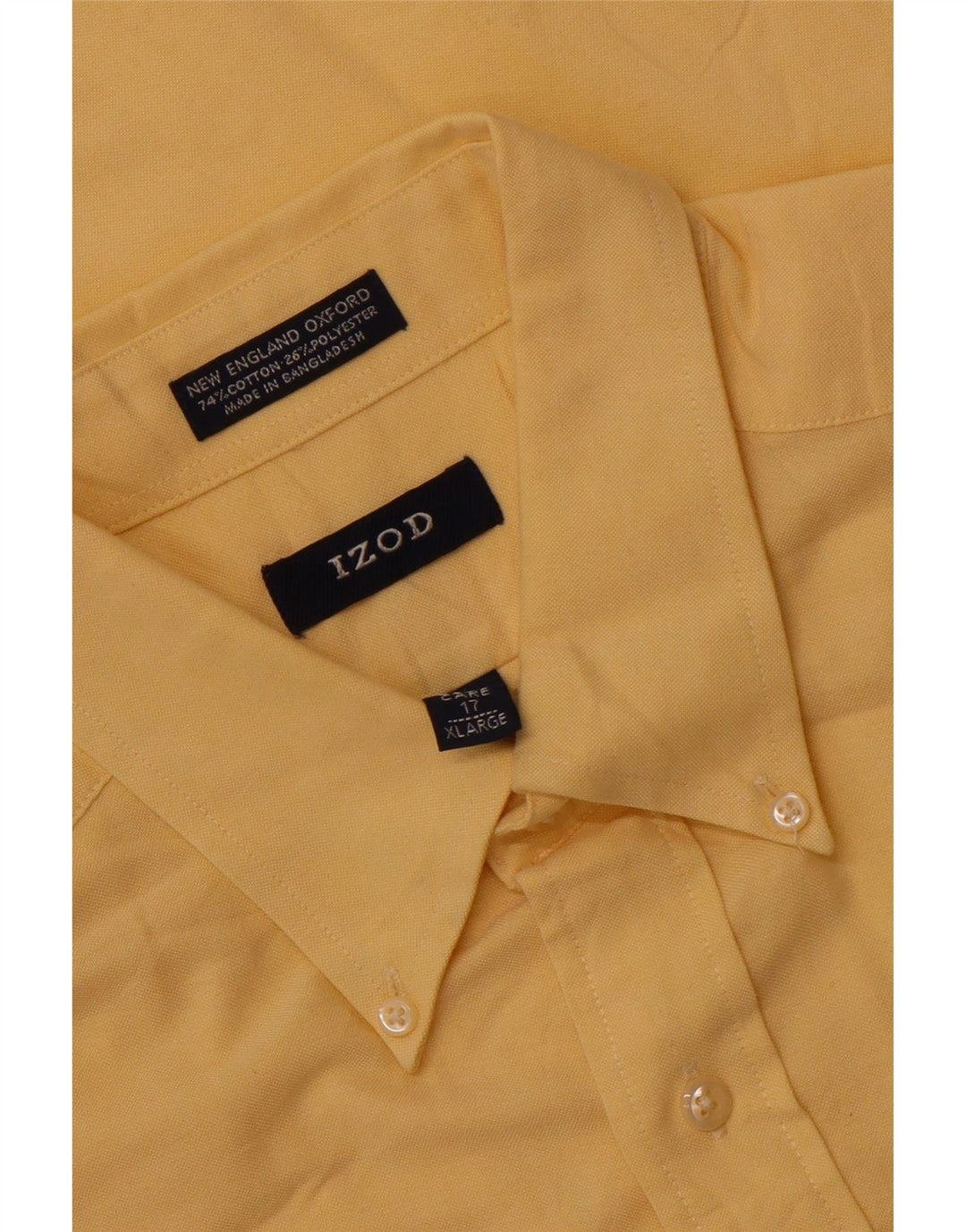 Camicia a maniche corte da uomo IZOD taglia 17 XL in cotone giallo