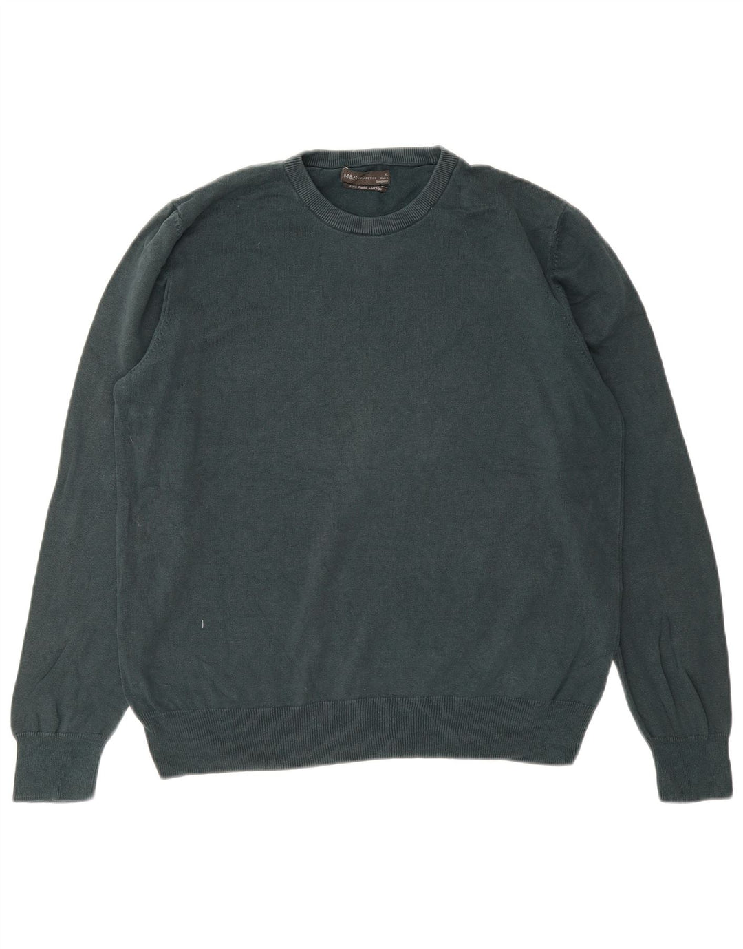 MARKS & SPENCER Maglione maglione girocollo da uomo XL cotone verde