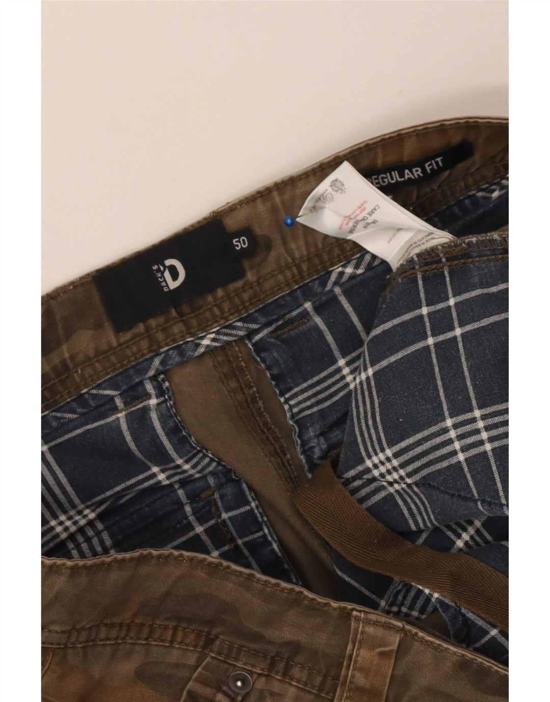 Pantaloncini cargo da uomo dalla vestibilità regolare di Dack IT 50 Large W36 Marrone Camouflage