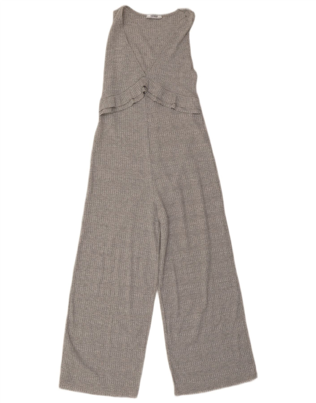 Tuta in maglia senza maniche da donna Zara UK 8 Small Poliestere a righe grigie