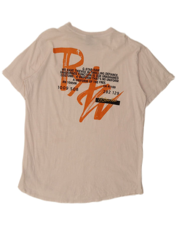 T-shirt grafica da uomo G-Star Top grande in cotone chiazzato bianco