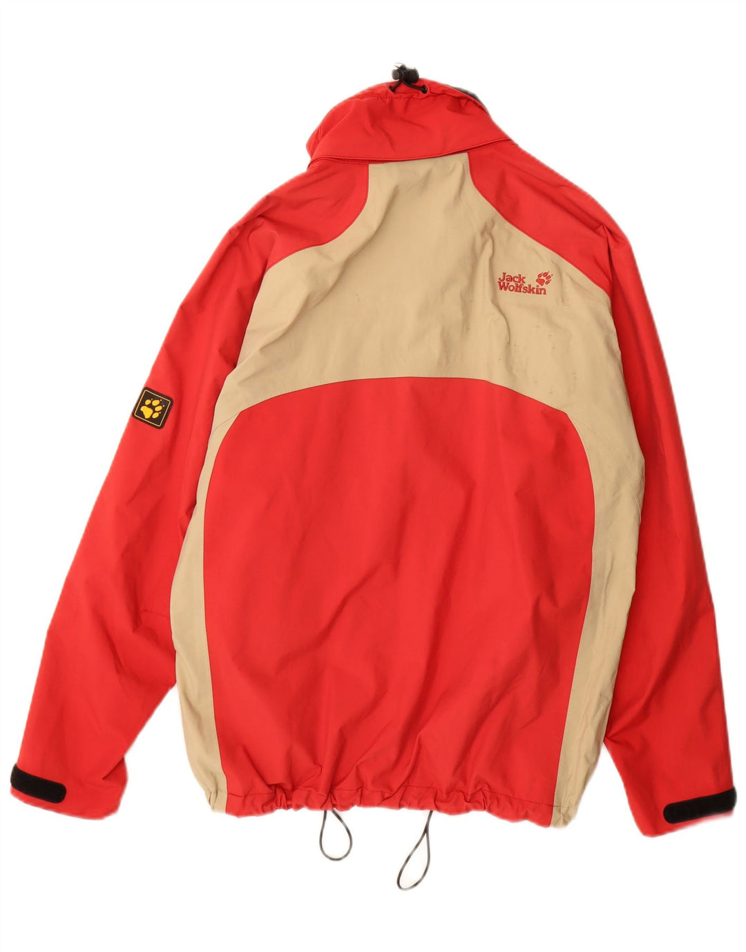 Giacca antipioggia da donna a vestibilità ampia Jack Wolfskin UK 12 Medium Red Colourblock