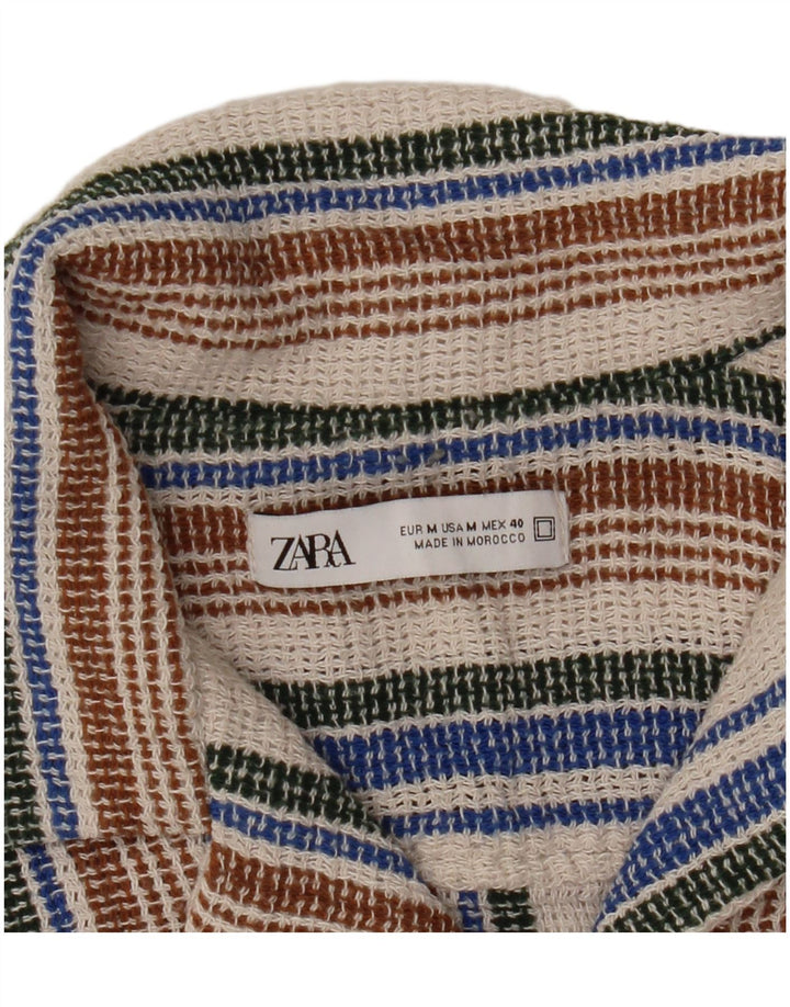 Camicia Zara da uomo a maniche corte a maniche corte a righe medie multicolore