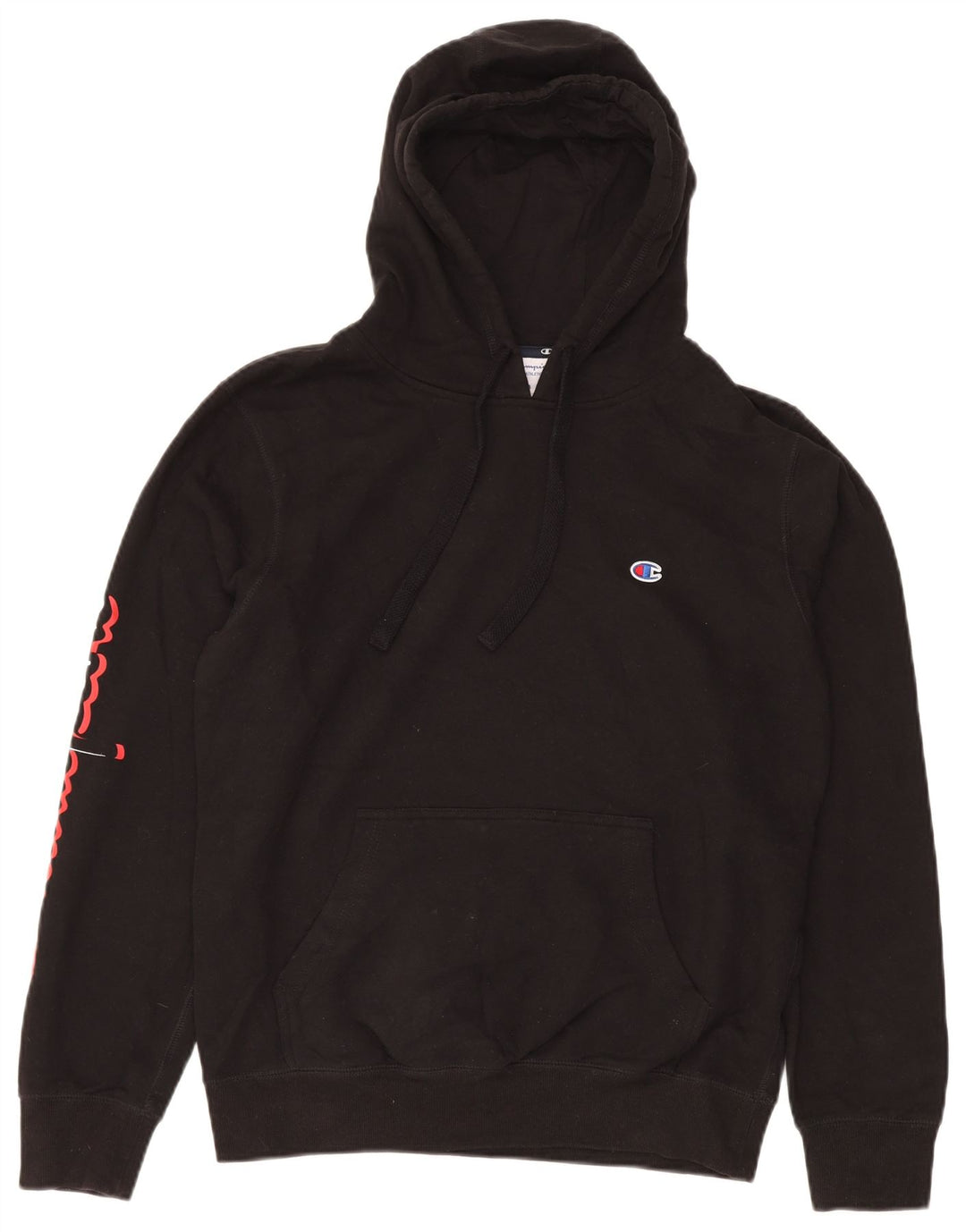Maglione con cappuccio grafico da uomo CHAMPION in cotone nero medio
