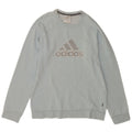 Felpa con grafica Adidas da uomo, piccola, in cotone blu