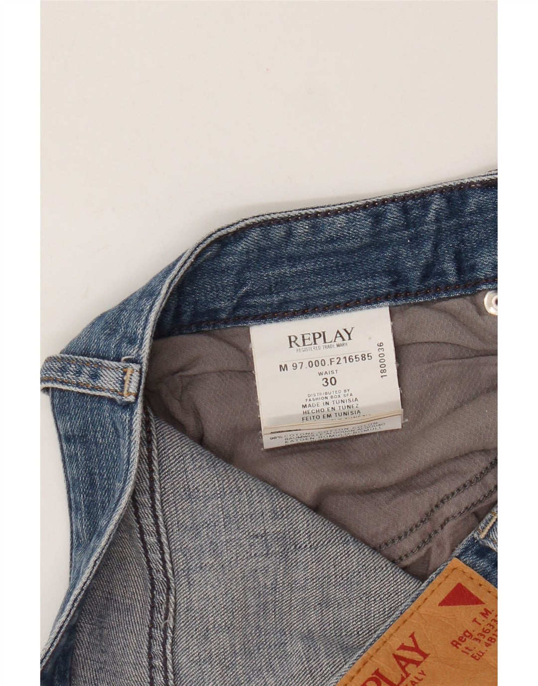 Pantaloncini di jeans da uomo Replay W30 cotone blu medio