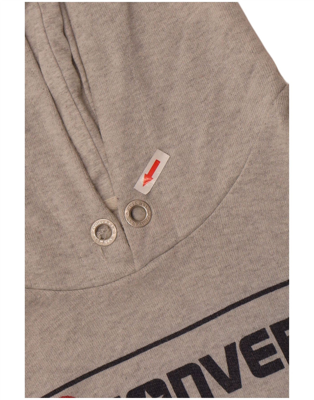 Felpa con cappuccio grafica da uomo Converse grande in cotone grigio