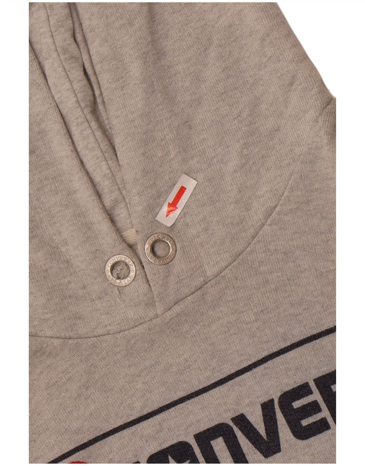Felpa con cappuccio grafica da uomo Converse grande in cotone grigio