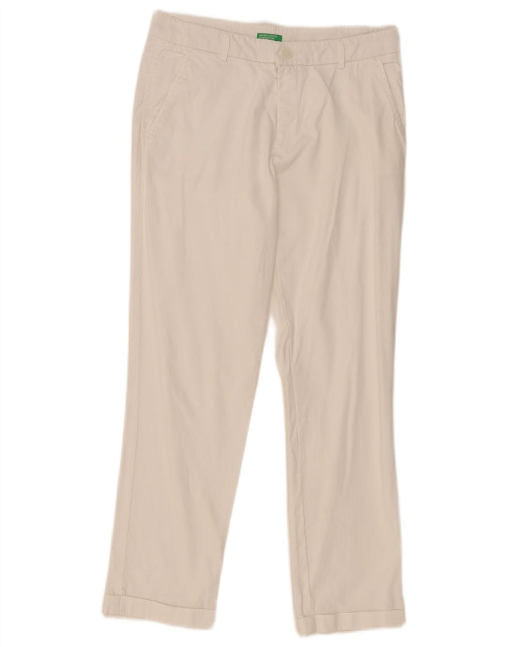 Pantaloni chino slim da donna Benetton W29 L26 bianchi