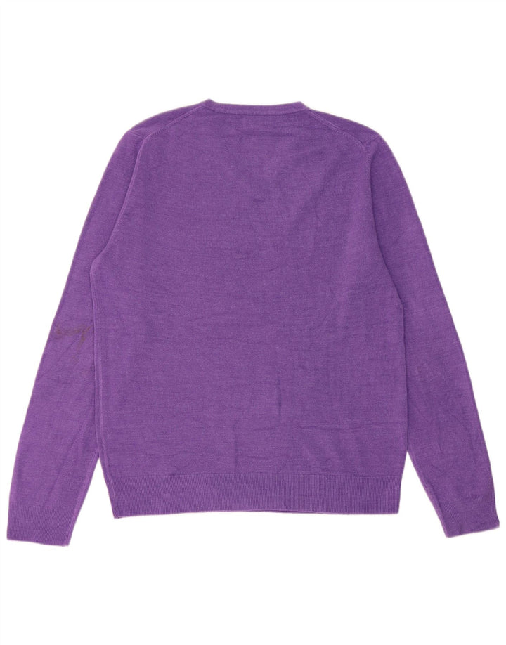 Maglione da uomo con scollo a V John Lewis in acrilico viola medio