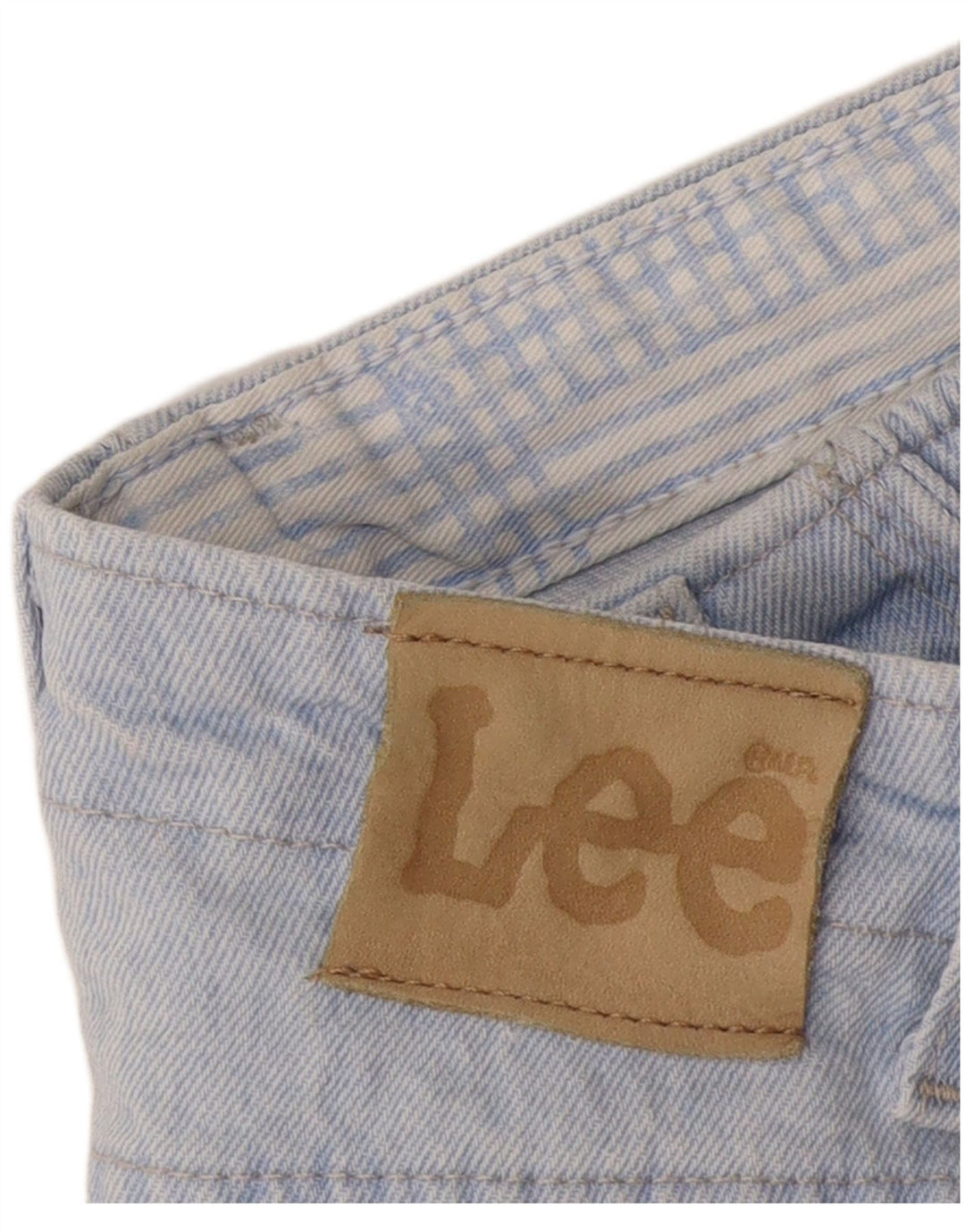 Pantaloncini di jeans a vita alta da donna Lee W30 Blu medio