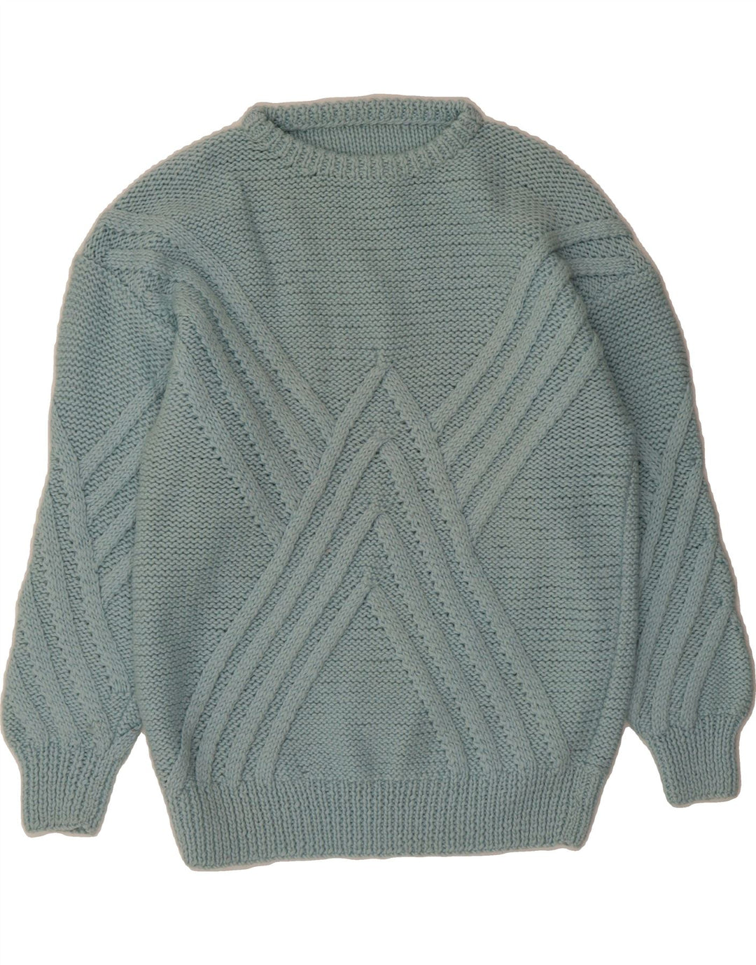 VINTAGE Womens Crew Neck Jumper Sweater UK 16 Large Blue Vintage Vintage and Second-Hand Vintage from Messina Hembry 