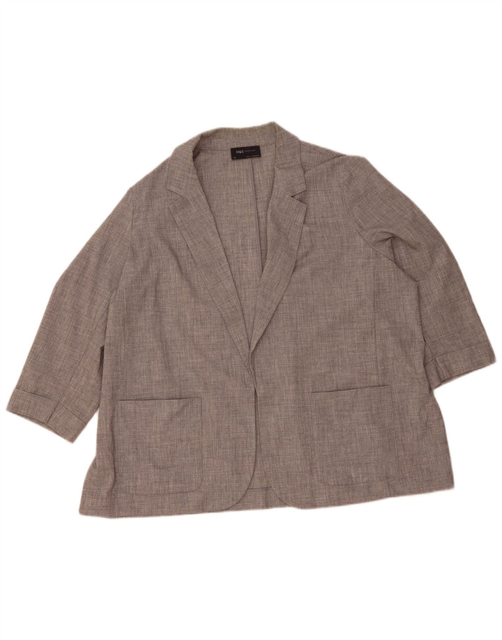 Giacca blazer aperta con maniche a 3/4 Marks & Spencer da donna UK 24 4XL Grigio