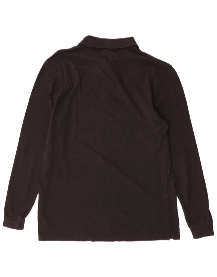 MARLBORO CLASSICS Mens Long Sleeve Polo Shirt Medium Black Cotton
