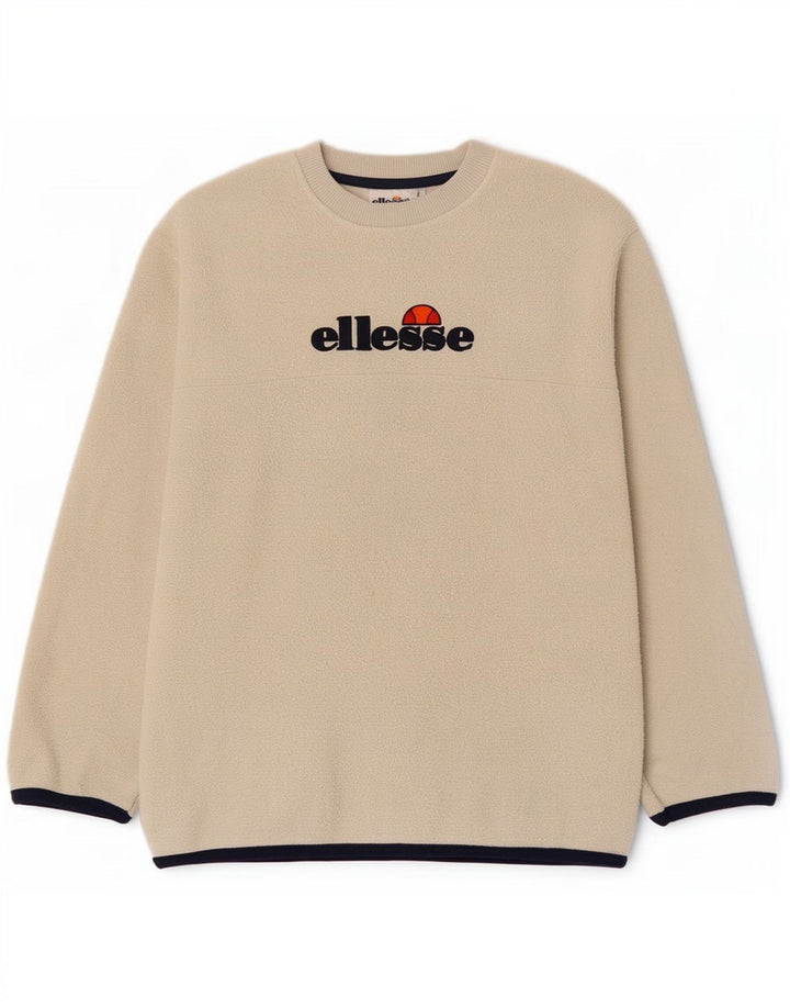 Maglione in pile grafico da uomo Ellesse piccolo poliestere beige