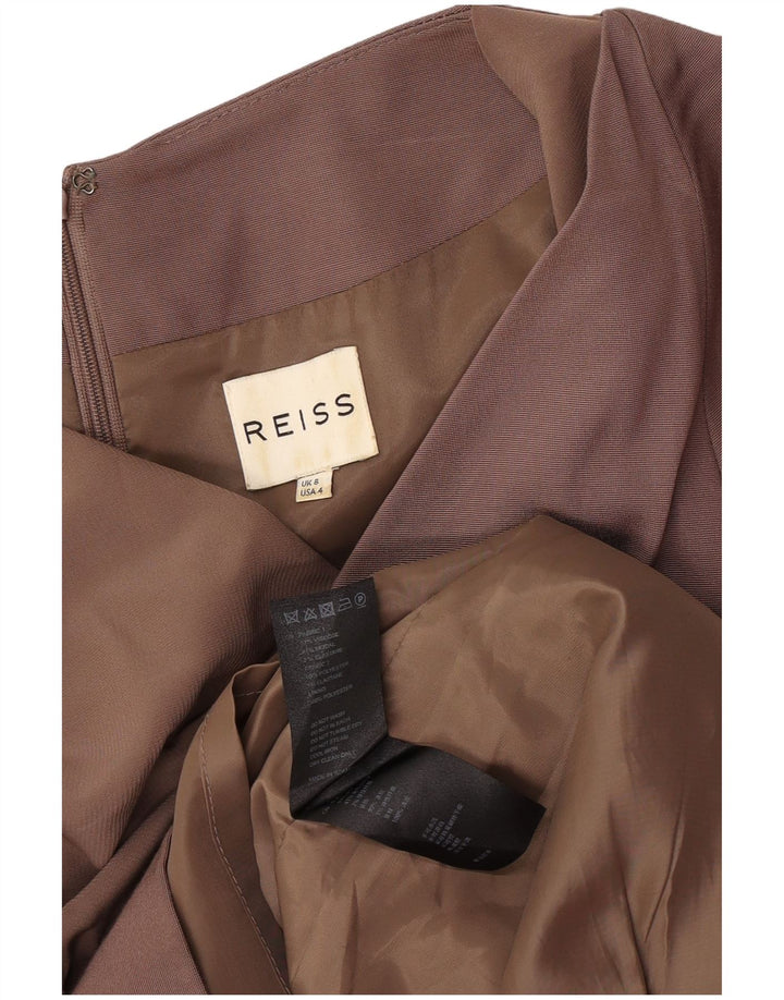 Abito tubino da donna Reiss UK 8 piccolo in viscosa marrone
