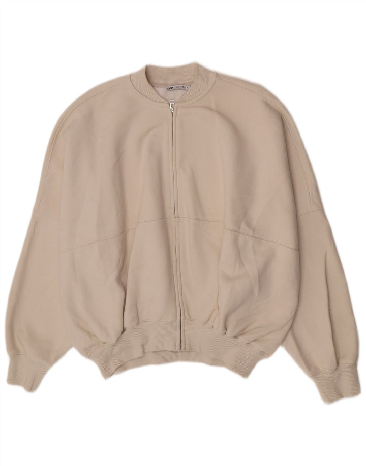Giacca da ginnastica oversize da donna Zara UK 16 Large Beige