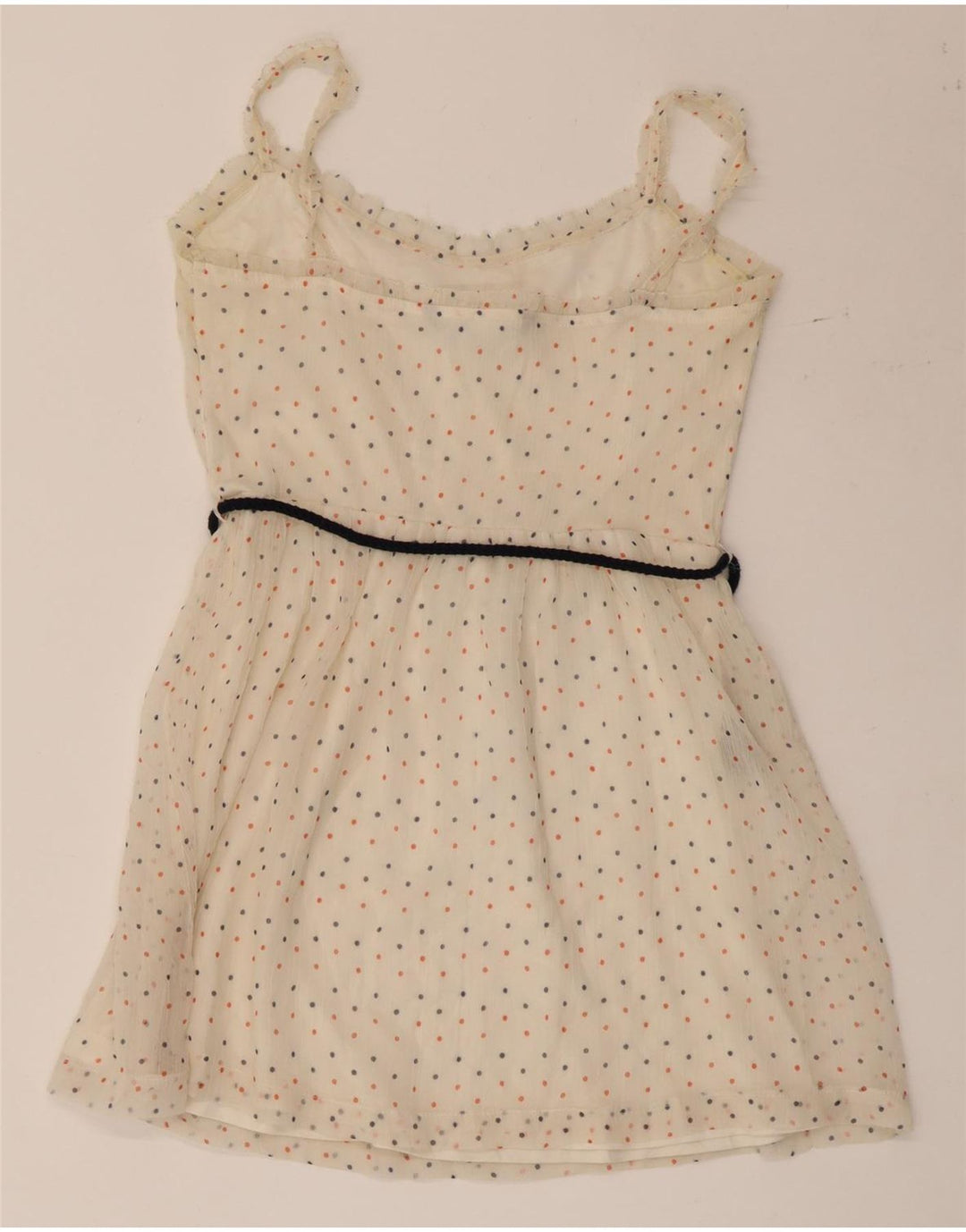 ZARA Vestito Prendisole Corto da Donna UK 12 Beige Medio Macchiato