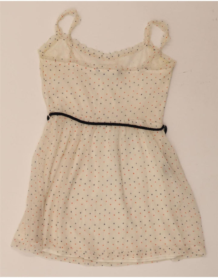 ZARA Vestito Prendisole Corto da Donna UK 12 Beige Medio Macchiato