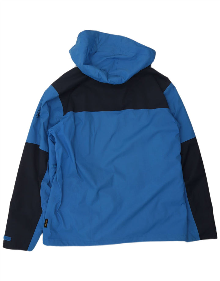 Giacca antipioggia con cappuccio da uomo Jack Wolfskin UK 40 Large Blu in poliammide