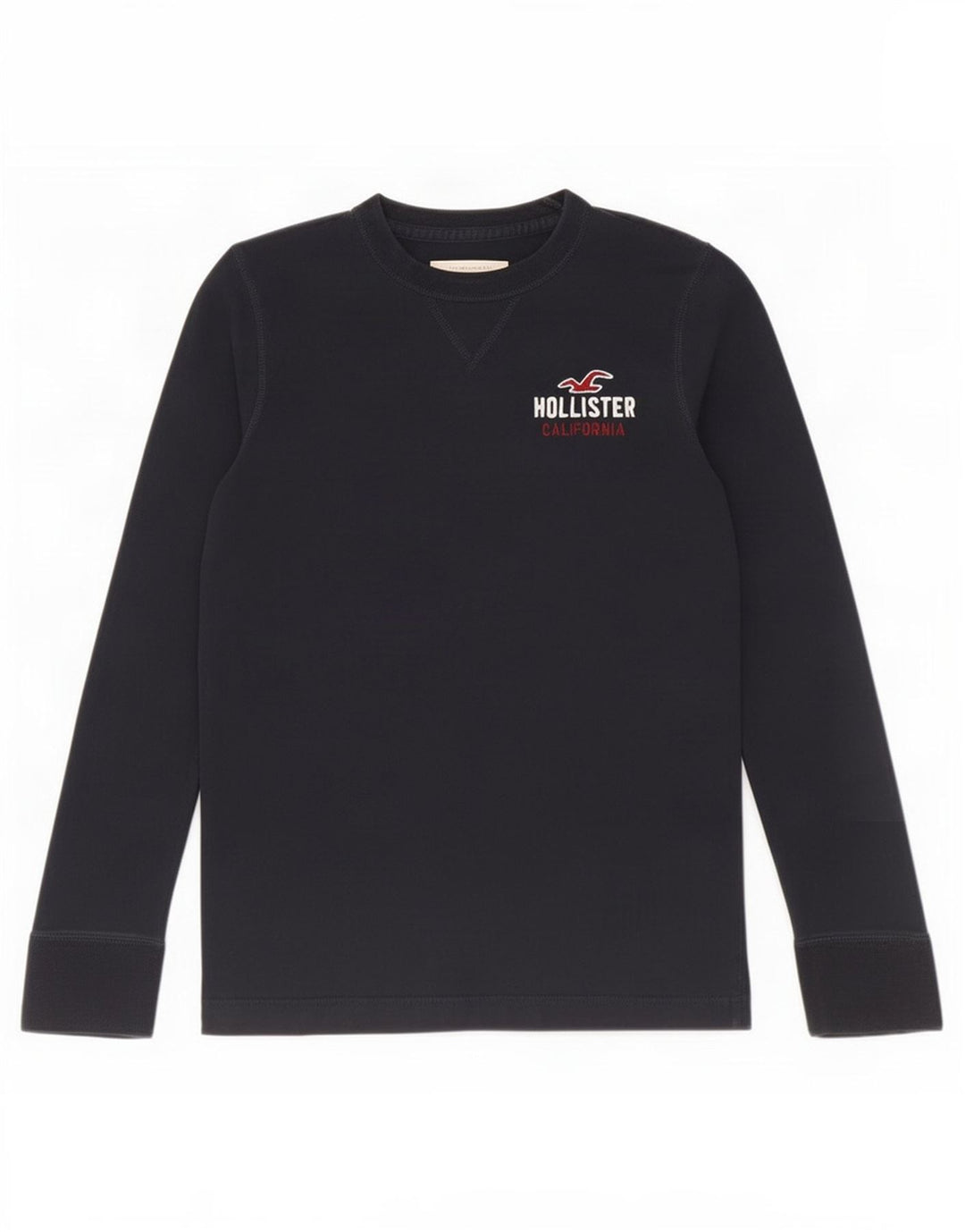 Top Hollister da uomo a maniche lunghe medio blu navy