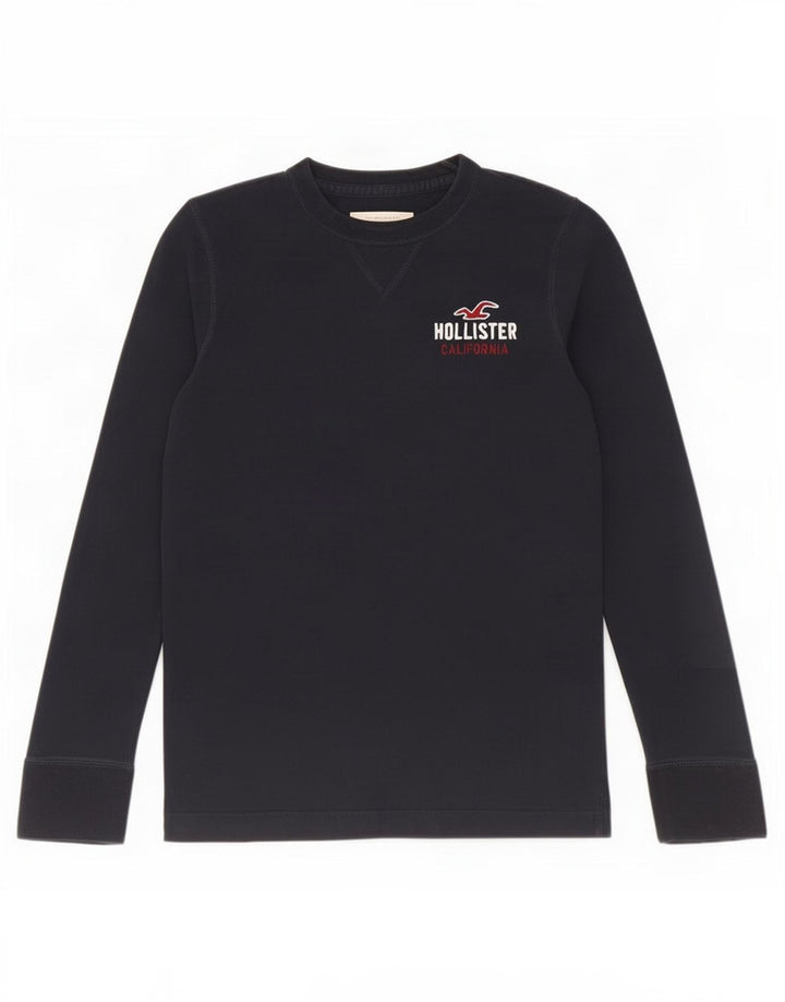 Top Hollister da uomo a maniche lunghe medio blu navy