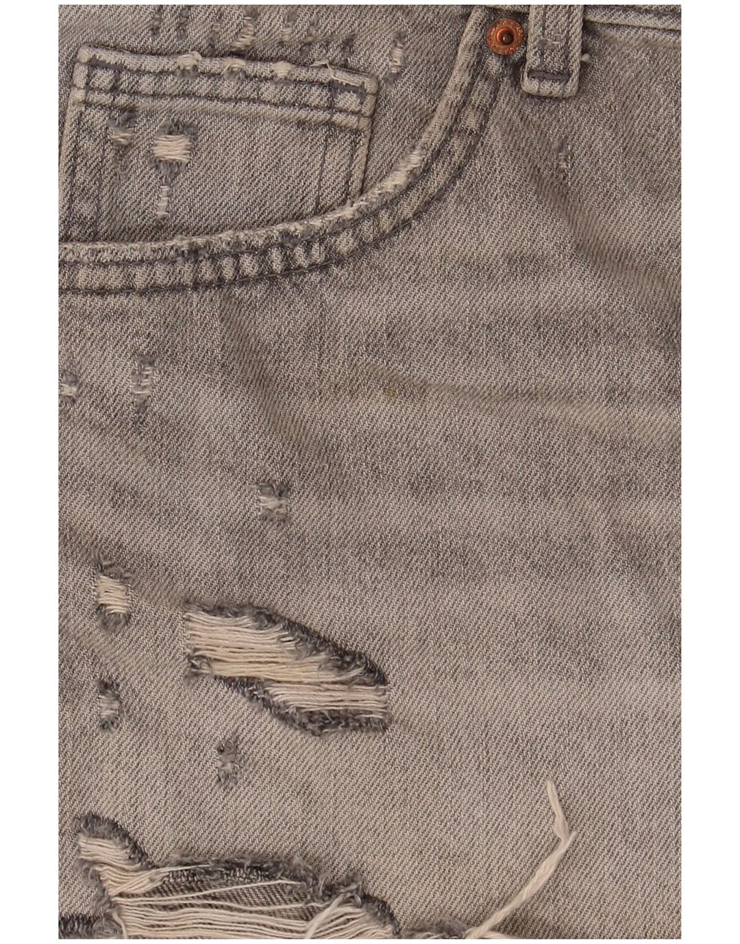Pantaloni caldi da donna in denim effetto invecchiato Zara EU 40 medio W30 cotone grigio