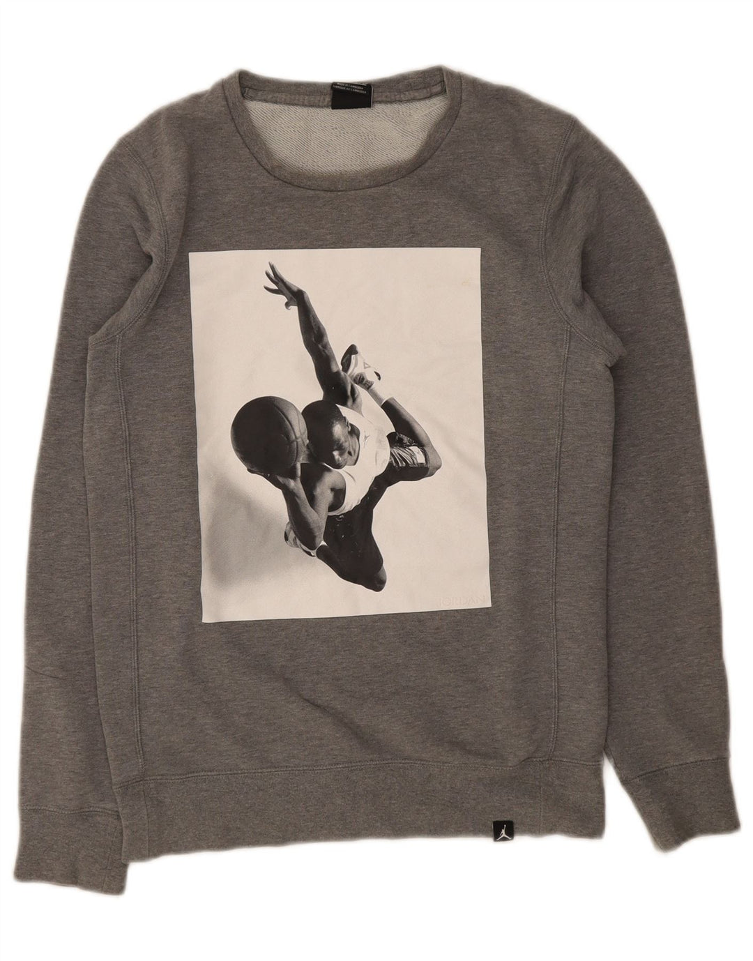 Felpa grafica da uomo Nike XS in cotone grigio