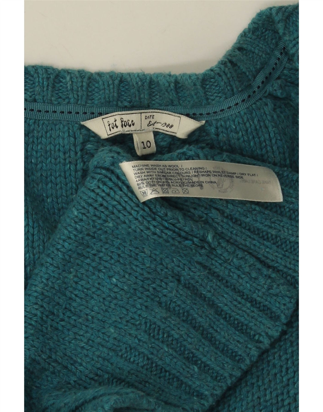 Maglione cardigan oversize da donna Fat Face UK 10 piccolo cotone blu