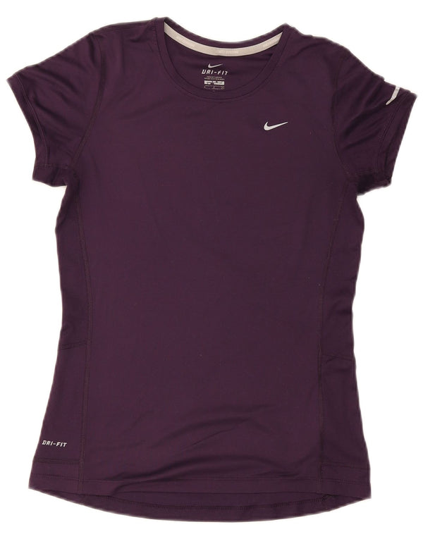 T-shirt Nike Dri Fit da donna Top UK 8 Small Viola Poliestere