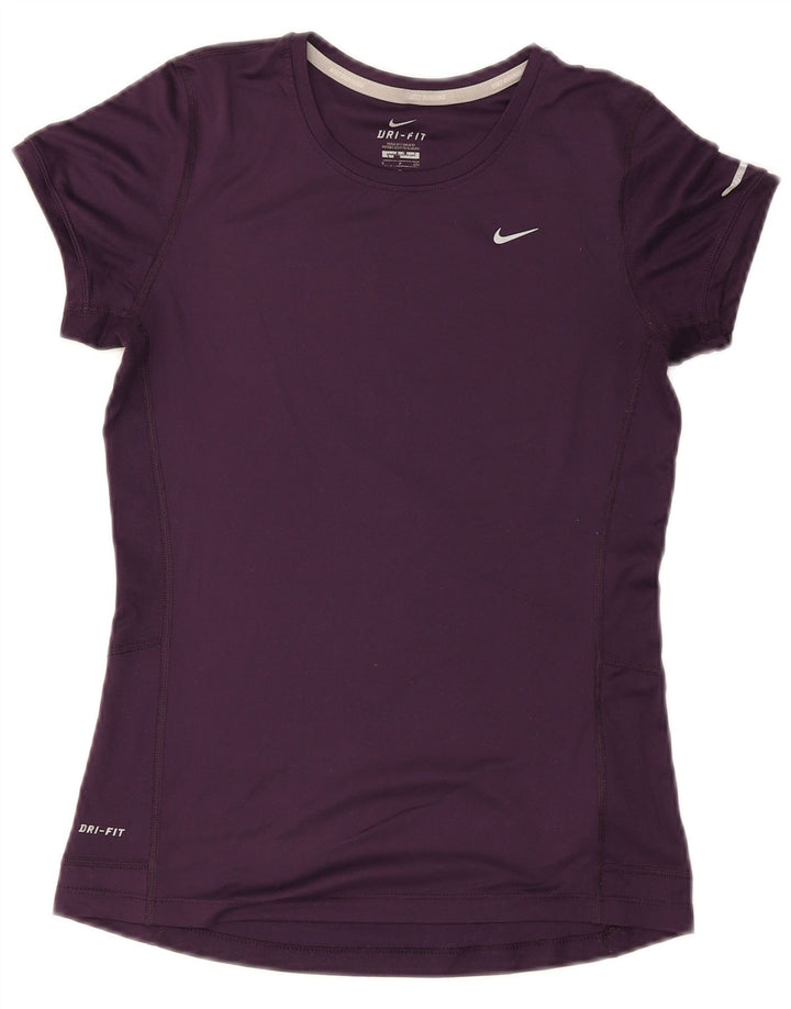T-shirt Nike Dri Fit da donna Top UK 8 Small Viola Poliestere