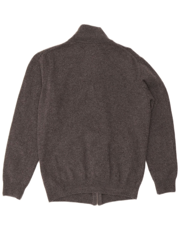 Gant Maglione Cardigan da Uomo Grande in Lana Grigia