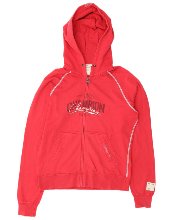 Maglione con cappuccio e zip grafica Champion da donna Heritage Fit UK 16 Large Rosso
