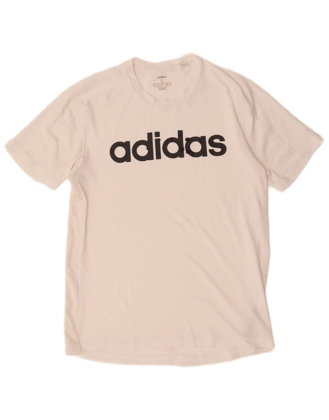 T-shirt grafica da uomo Adidas Climacool Top piccola in poliestere bianco