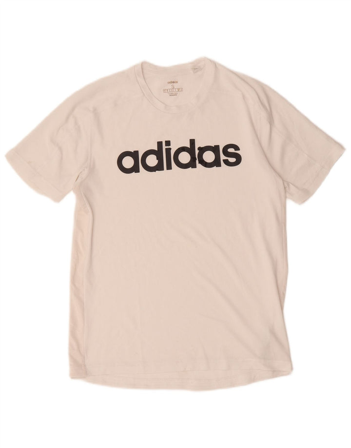 T-shirt grafica da uomo Adidas Climacool Top piccola in poliestere bianco