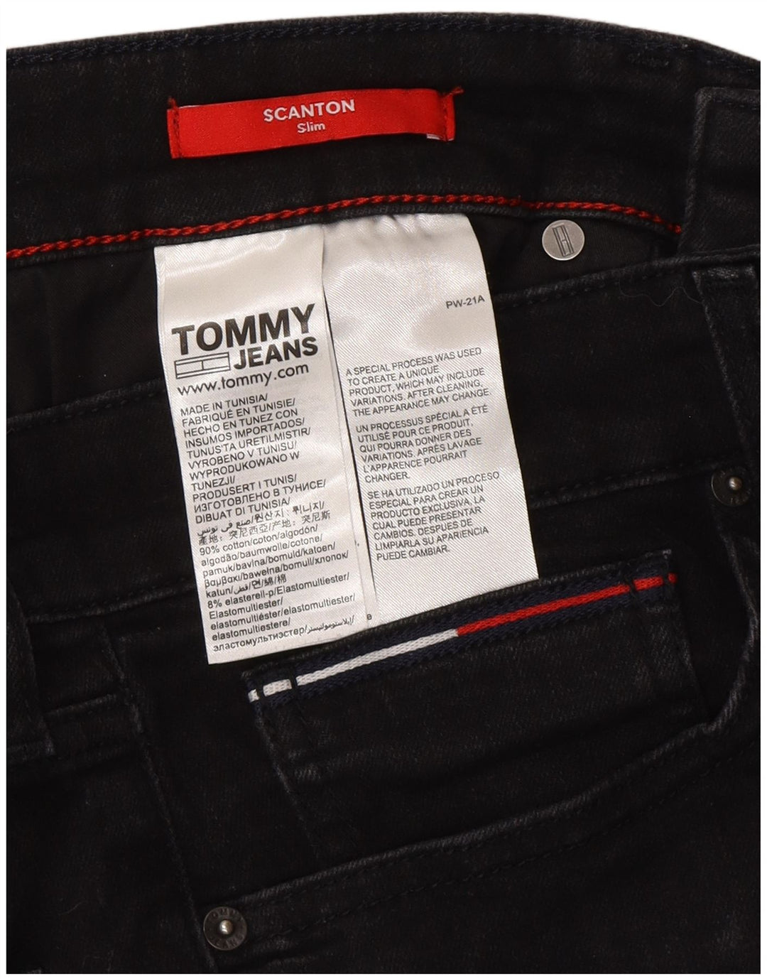 Tommy Hilfiger Uomo Scanton Slim Jeans W32 L32 Cotone Grigio