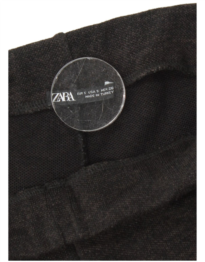 Pantaloni casual a gamba larga da donna Zara piccoli W26 L30 poliestere nero