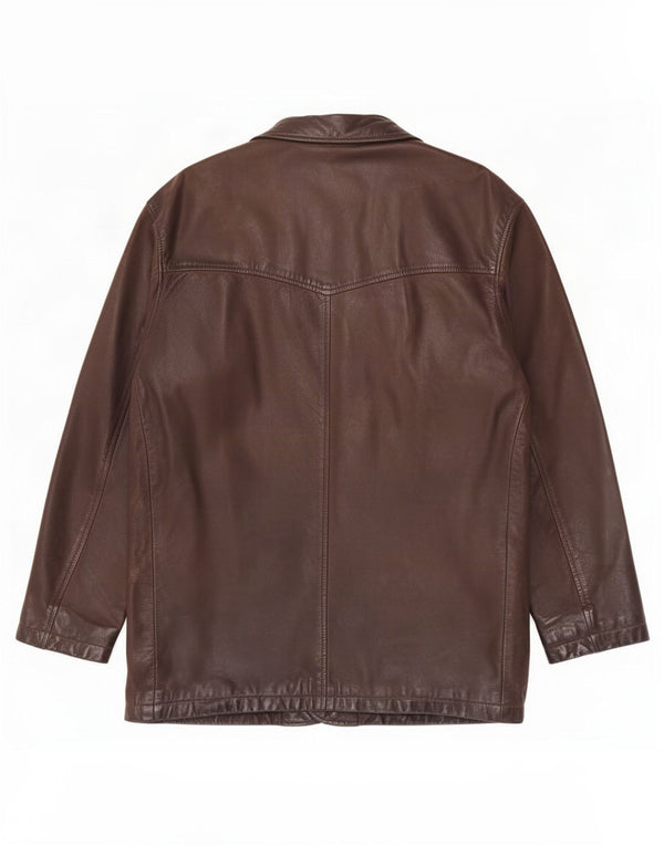 Giacca in pelle vintage da uomo UK 44 2XL Marrone