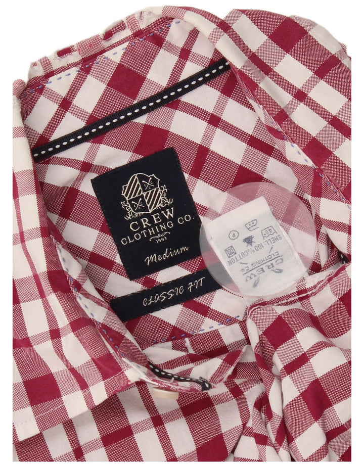 Crew Clothing Camicia da uomo dalla vestibilità classica, in cotone a quadri bordeaux medio