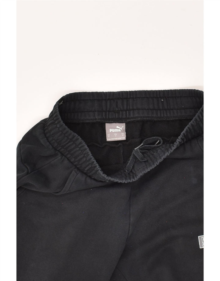 PUMA Mens Tracksuit Trousers Joggers Small Black Cotton | Vintage Puma | Thrift | Second-Hand Puma | Used Clothing | Messina Hembry 