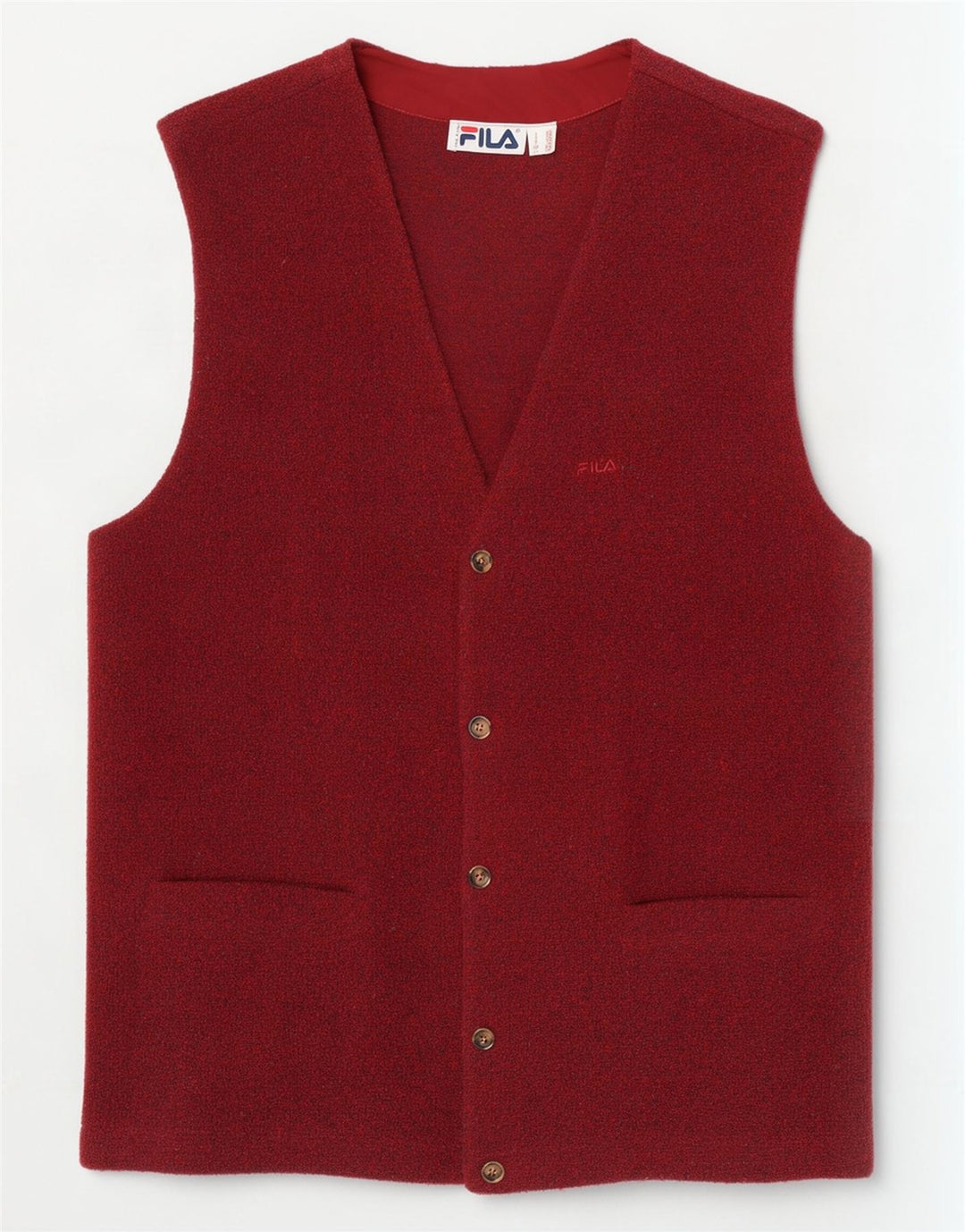 Gilet Fila da uomo in maglia di lana chiazzata marrone medio medio