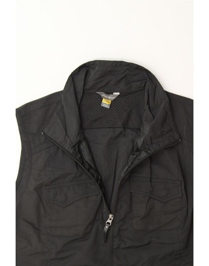 EDDIE BAUER Womens Utility Gilet UK 16 Large Black Nylon Vintage Eddie Bauer and Second-Hand Eddie Bauer from Messina Hembry 